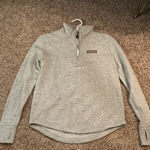 Vineyard Vines Gray Quarter-Zip Pullover Shep Shirt with Fleece Lining